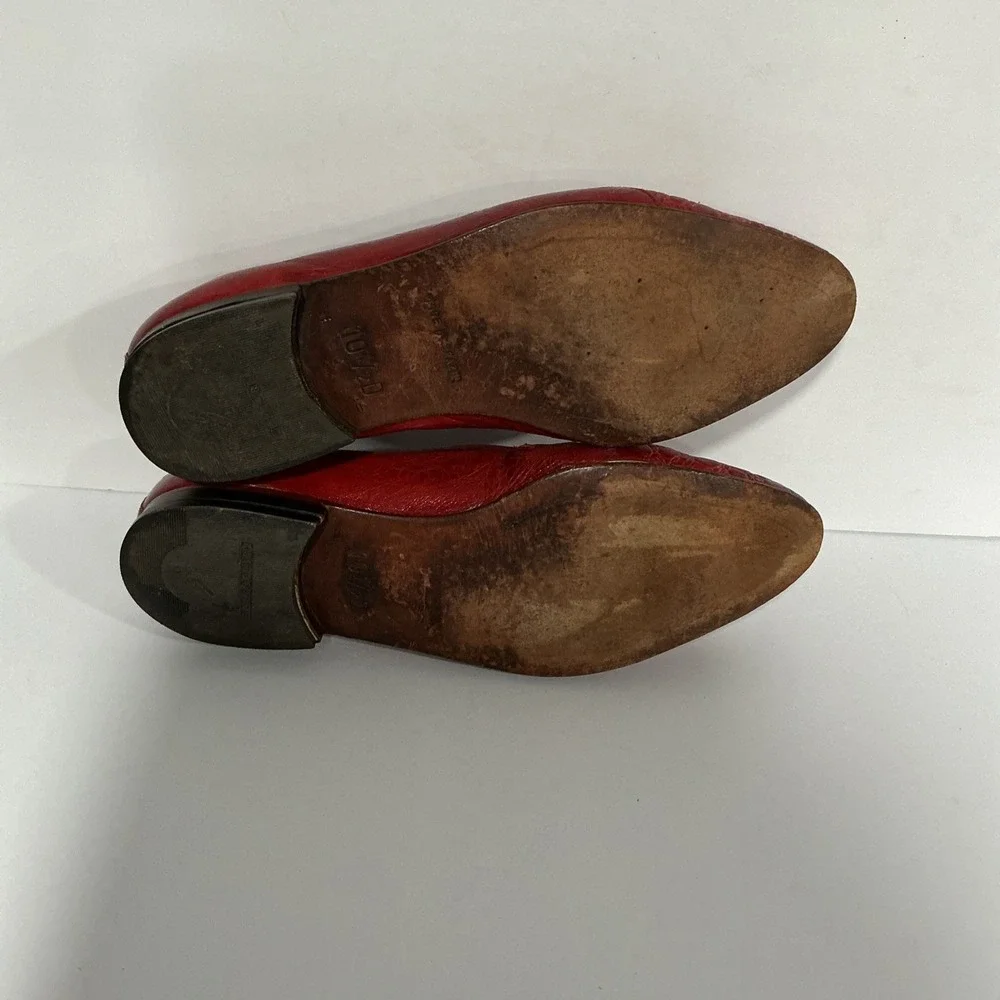 Giorgio Brutini Red Snakeskin Tasseled Loafers Dress Shoes, 10.5D, Brazil, VTG